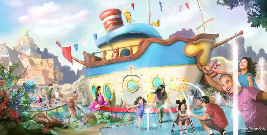 Concept art of Donald Duck's houseboat at Mickey's Toontown