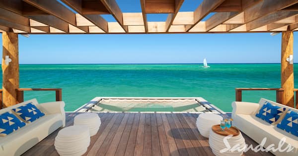 View from Sandals resort Caribbean overwater bungalow
