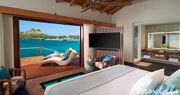 Caribbean overwater bungalow resort Sandals Grande St. Lucian
