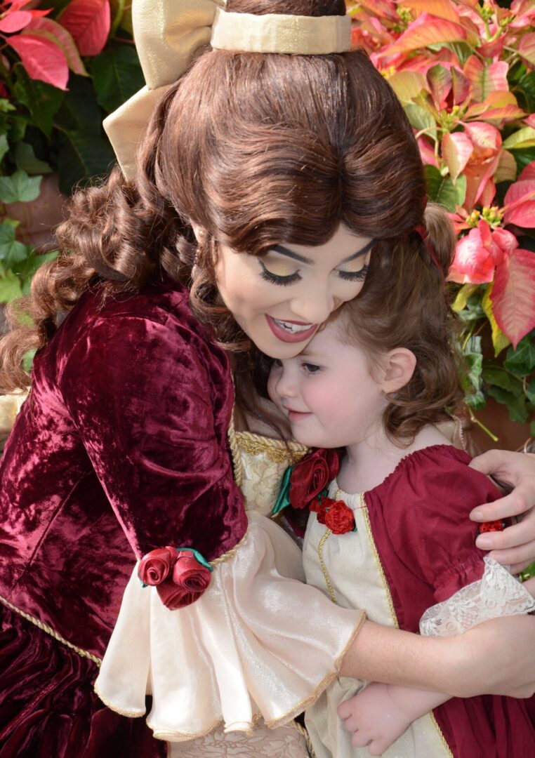 Toddler meeting characters at Disney World