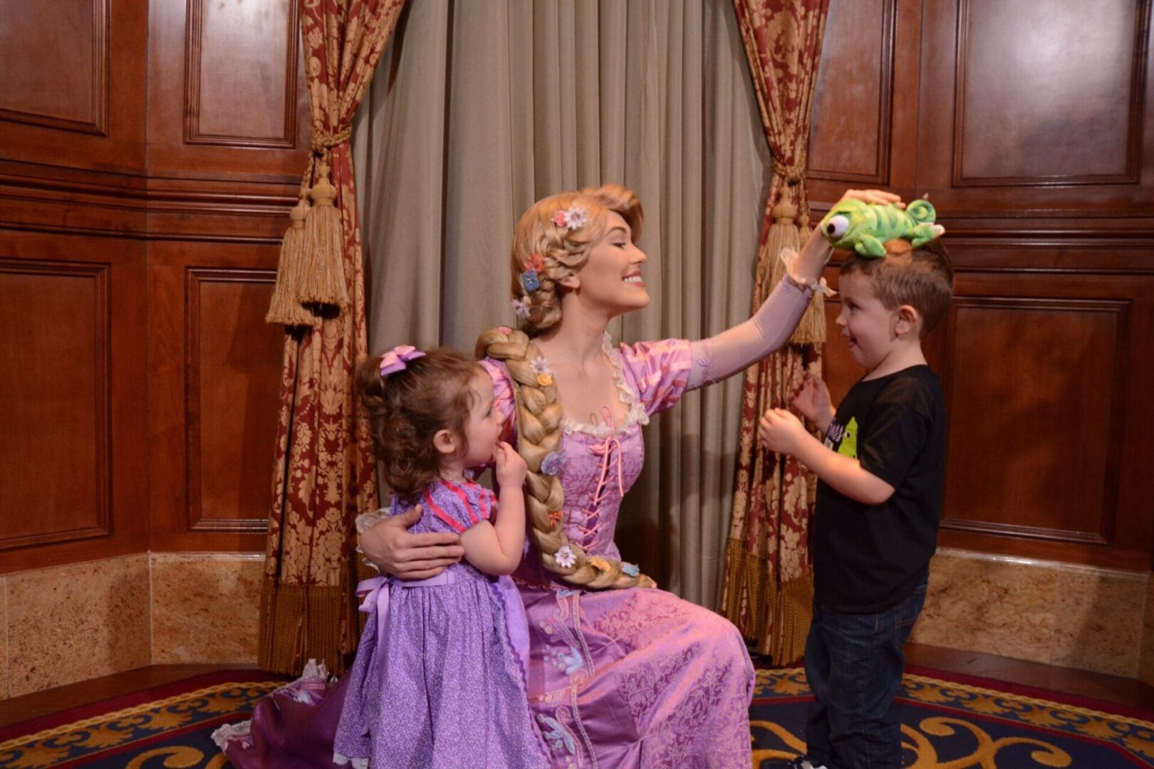 Toddlers meeting characters at Walt Disney World