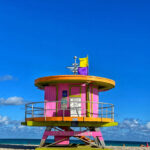 Life guard shack on Miami Beach during a one day trip