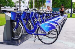 Citi Bikes are a great way to get around the busy streets while exploring Miami