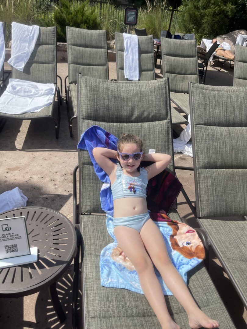 relaxing at the Disney pool