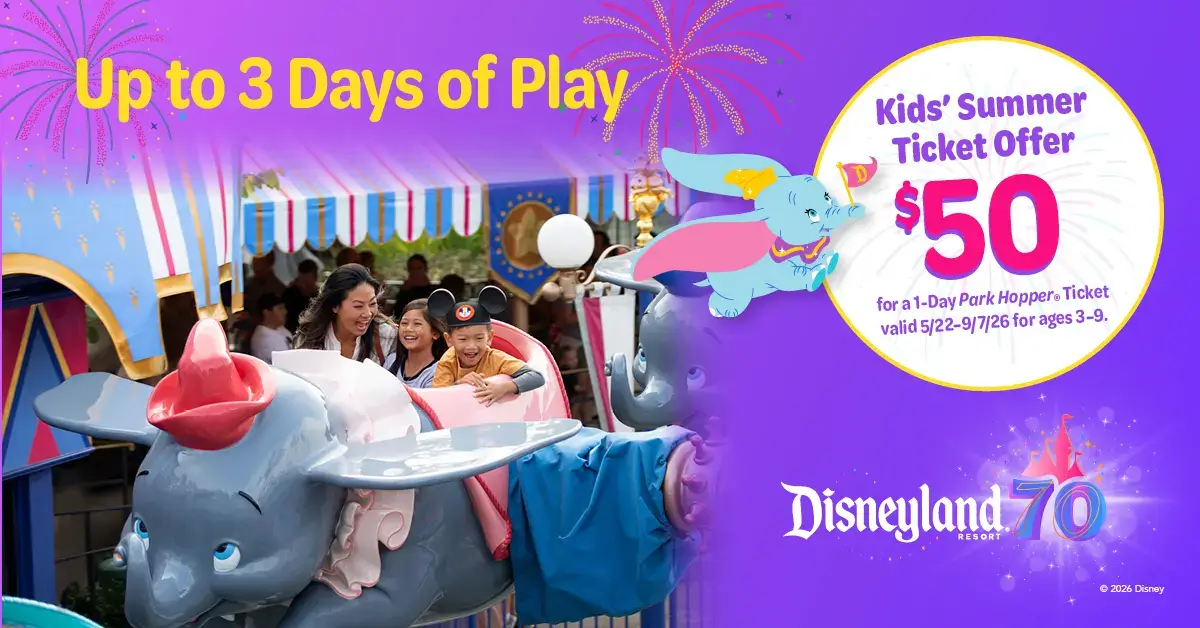 Disneyland 2026 kids Summer offer