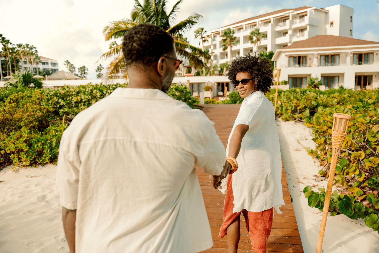 secrets resort couple walking